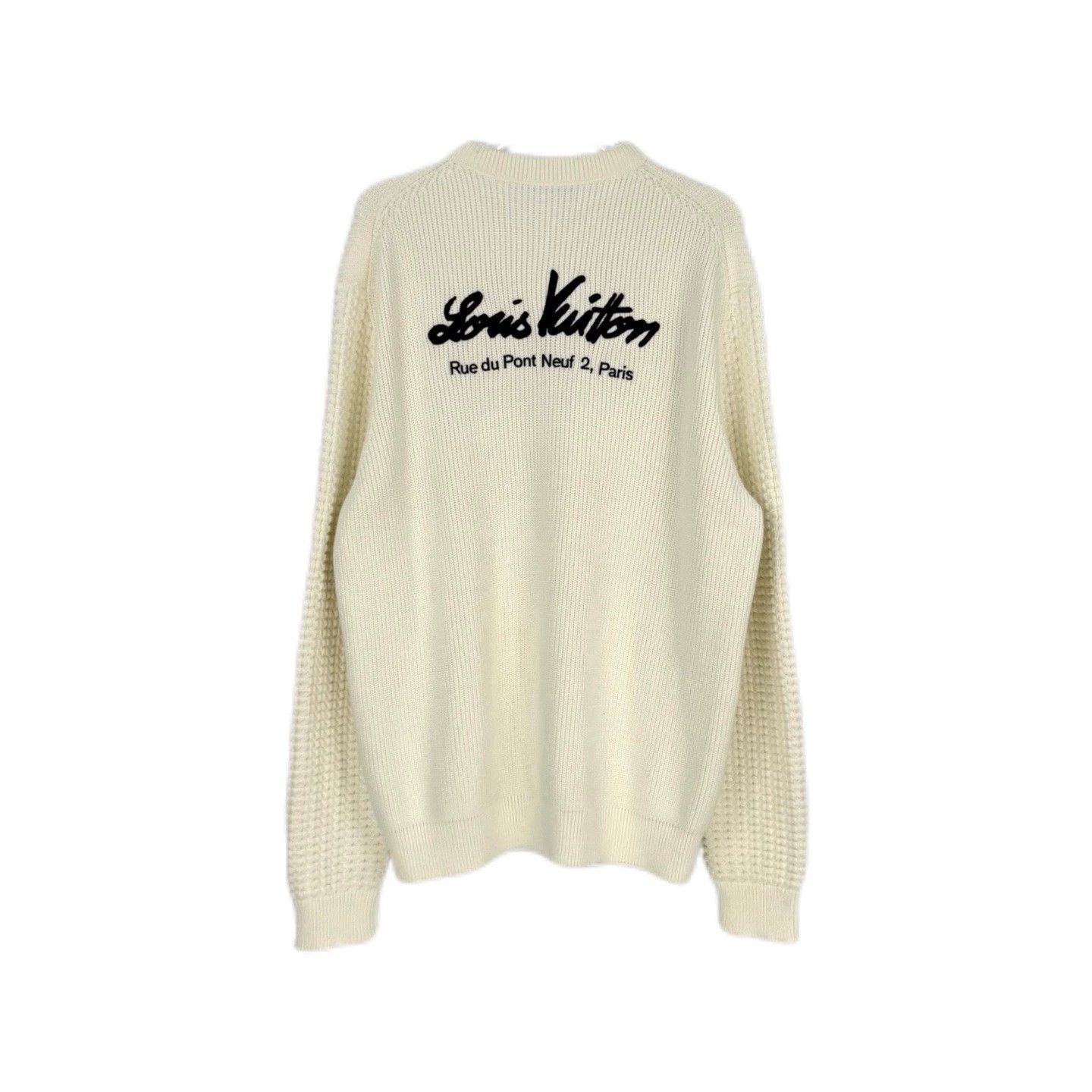 Louis Vuitton Louis Vuitton White Embroidered Logo Sweater XL - dmc Size US XL / EU 56 / 4 - 2 Thumbnail