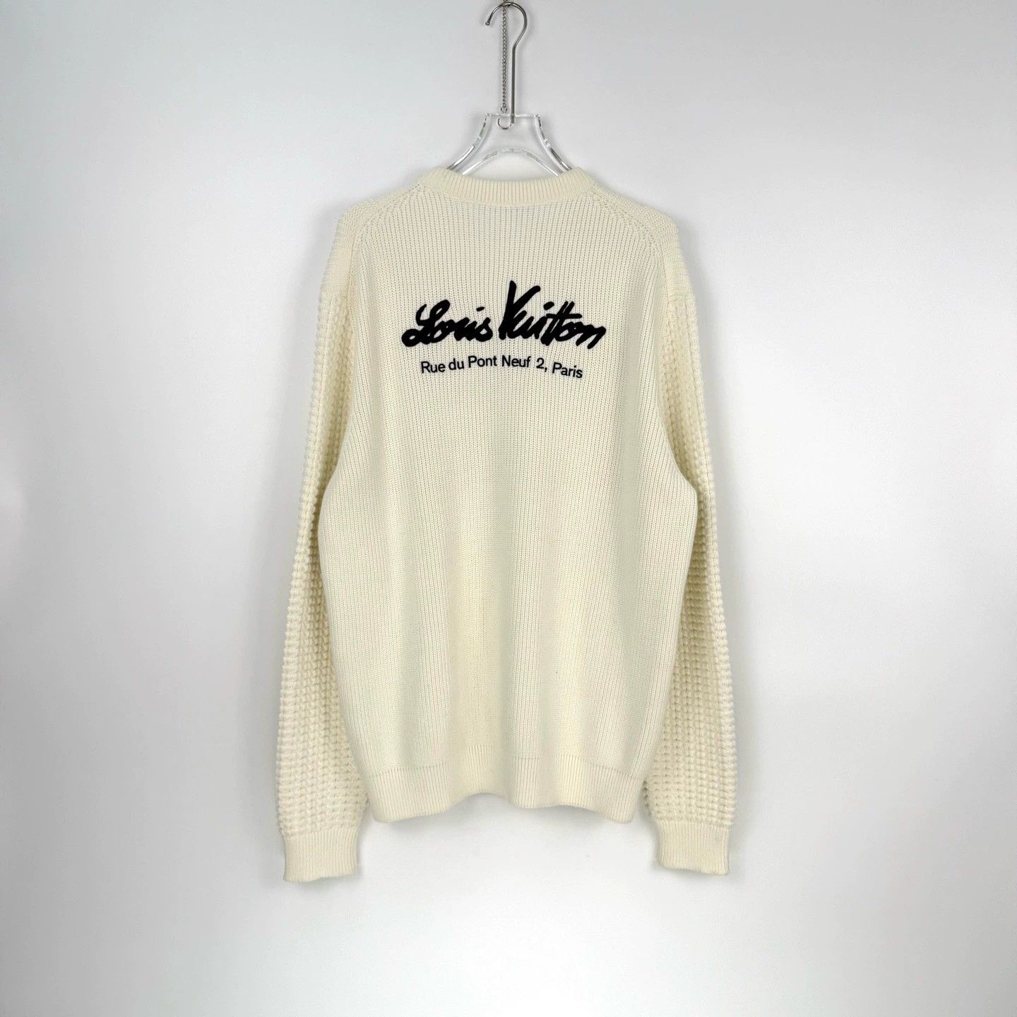 Louis Vuitton Louis Vuitton White Embroidered Logo Sweater XL - dmc Size US XL / EU 56 / 4 - 4 Thumbnail