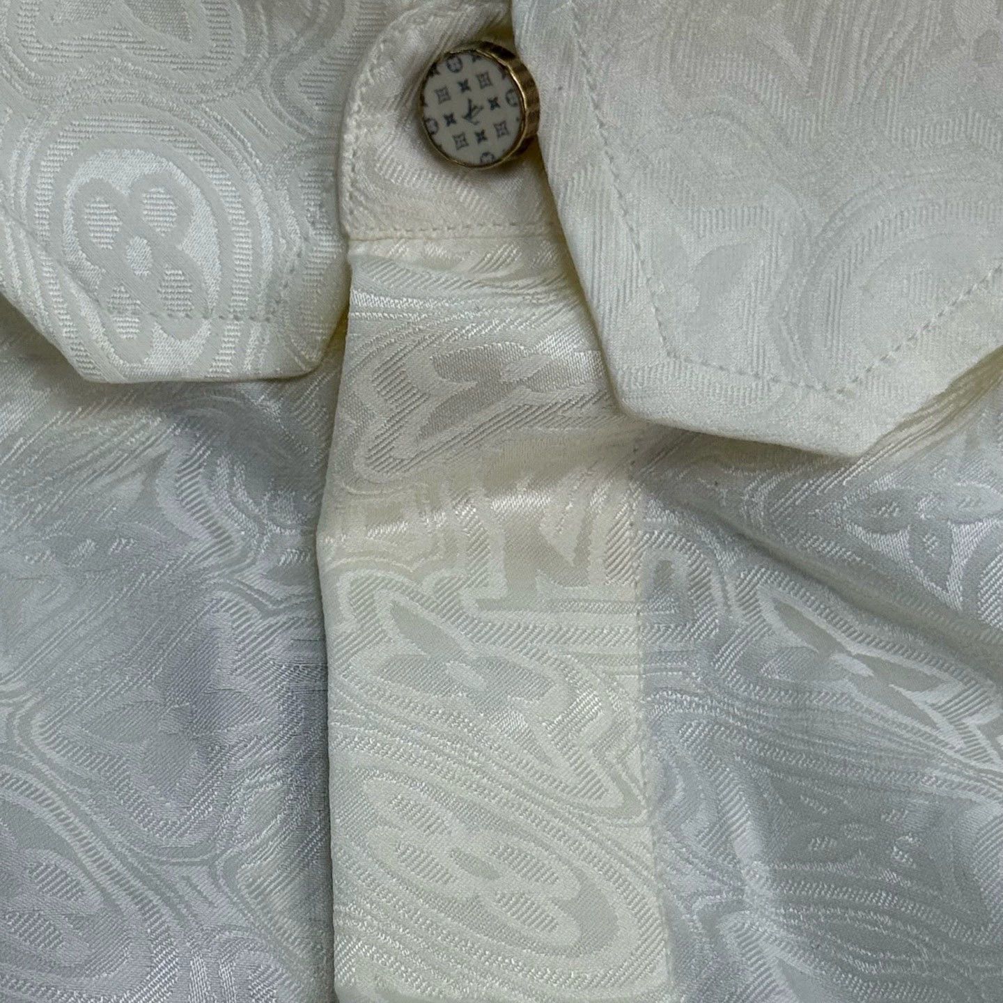 Louis Vuitton LV Beige Cotton Silk Logo Shirt - dmc Size US XL / EU 56 / 4 - 8 Thumbnail