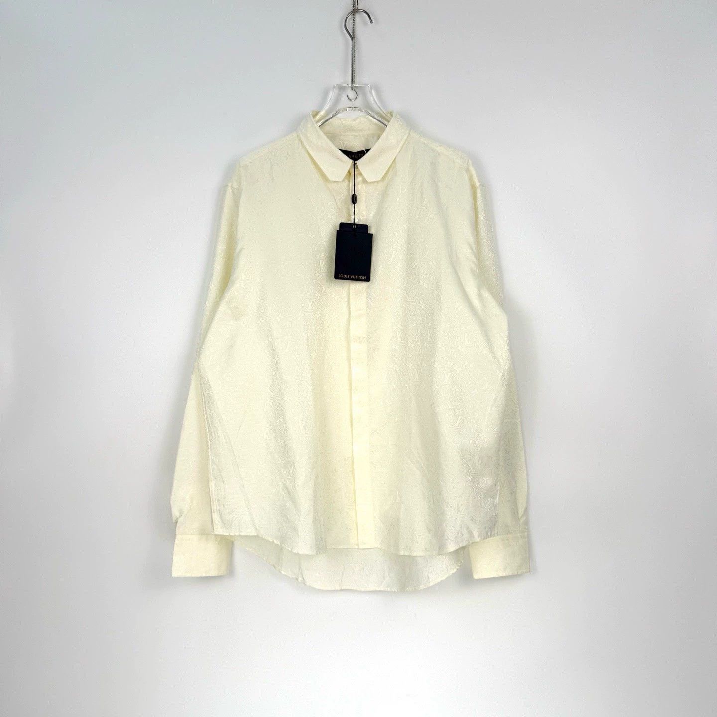 Louis Vuitton LV Beige Cotton Silk Logo Shirt - dmc Size US XL / EU 56 / 4 - 3 Thumbnail