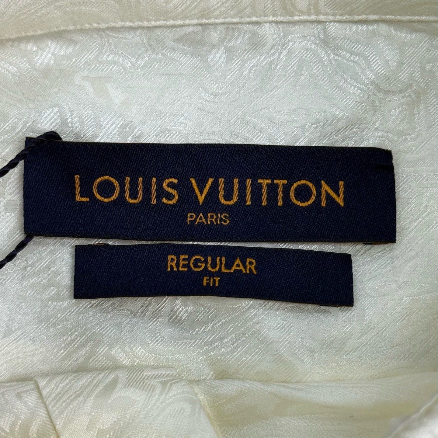 Louis Vuitton LV Beige Cotton Silk Logo Shirt - dmc Size US XL / EU 56 / 4 - 5 Thumbnail