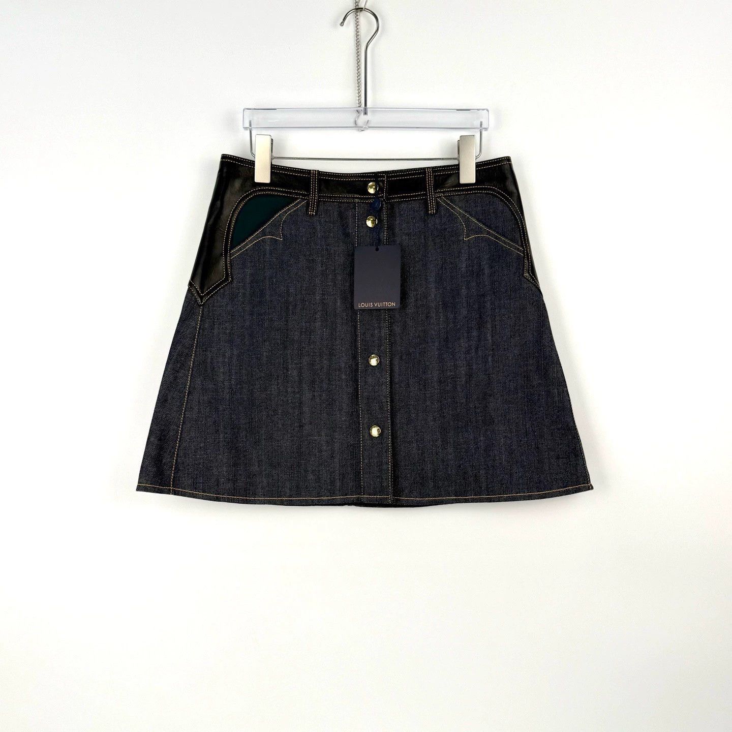 Louis Vuitton Louis Vuitton Blue Denim Skirt with Gold Buckle - dmc Size US 34 / EU 50 - 3 Thumbnail