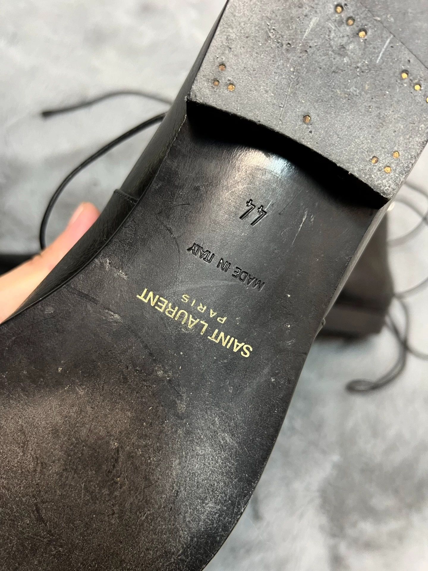 Saint Laurent Paris Saint Laurent Leather Lace-Up Pointed Boots - dmc Size US 12.5 / EU 45-46 - 3 Thumbnail