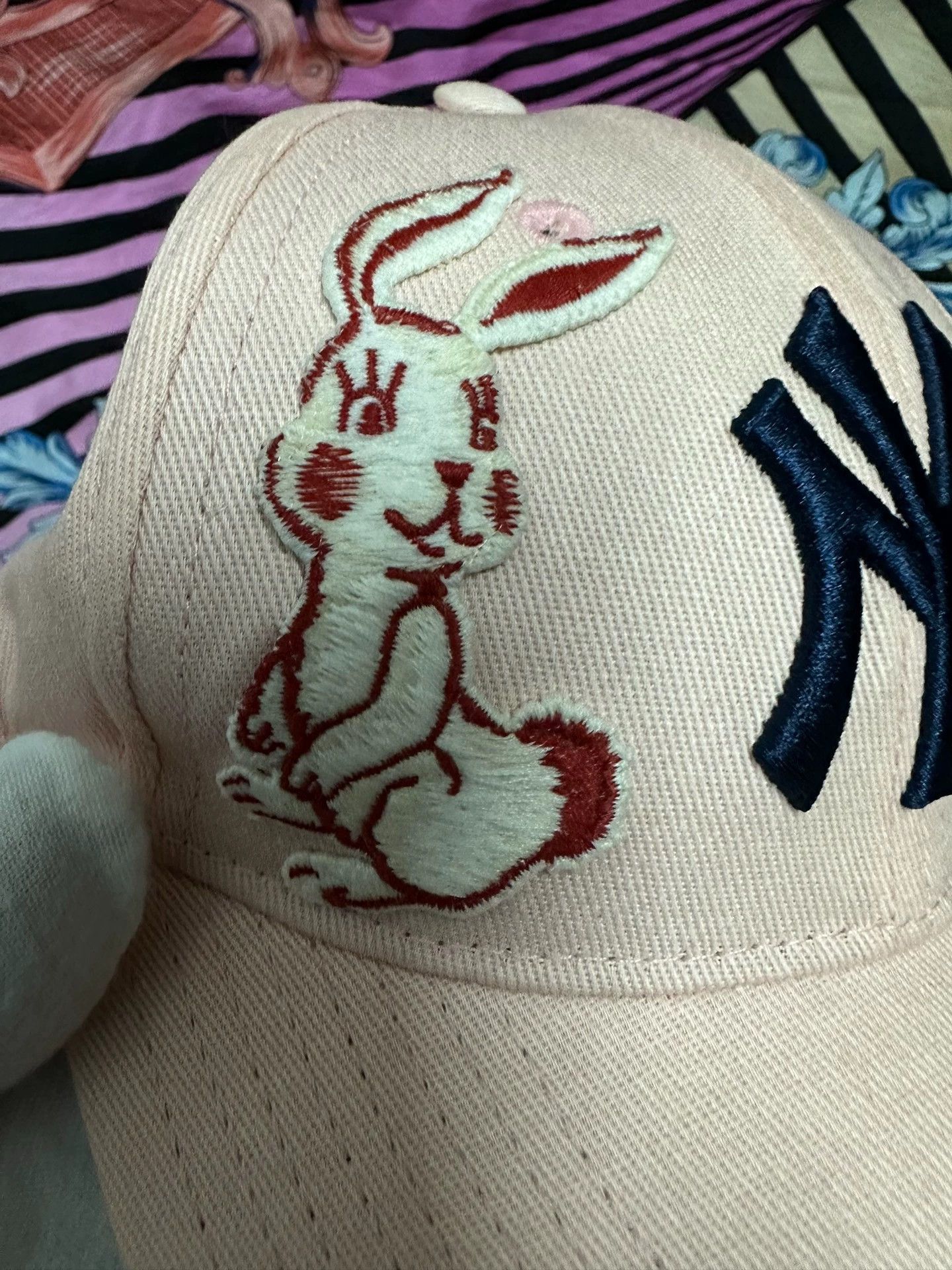 Gucci Gucci x MLB Pink Bunny Baseball Cap - dmc Size ONE SIZE - 3 Thumbnail
