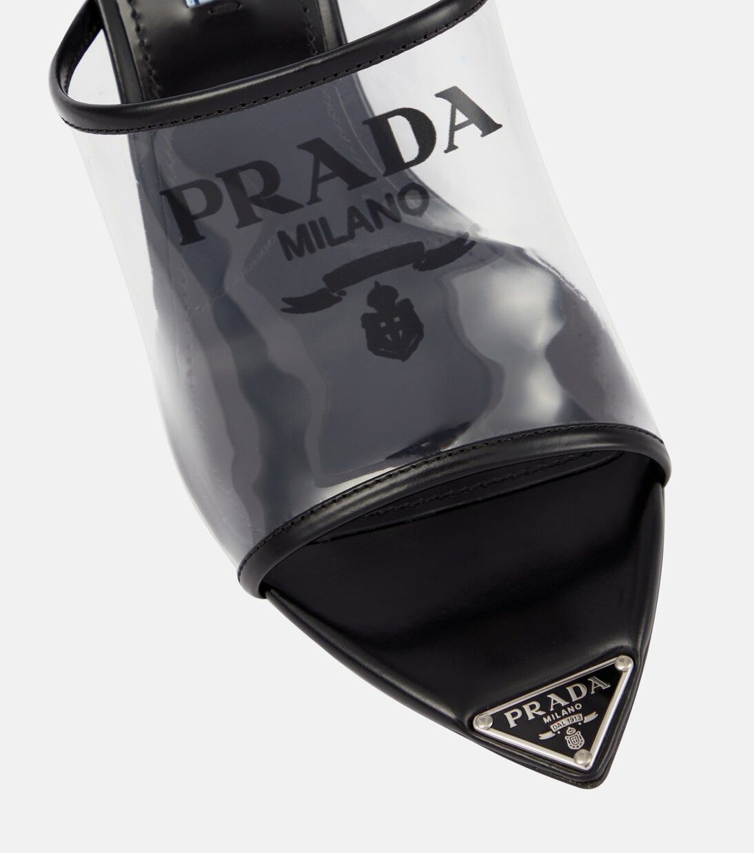 Prada plex logo extended sole mules 75mm black Size US 11 / IT 41 - 4 Thumbnail