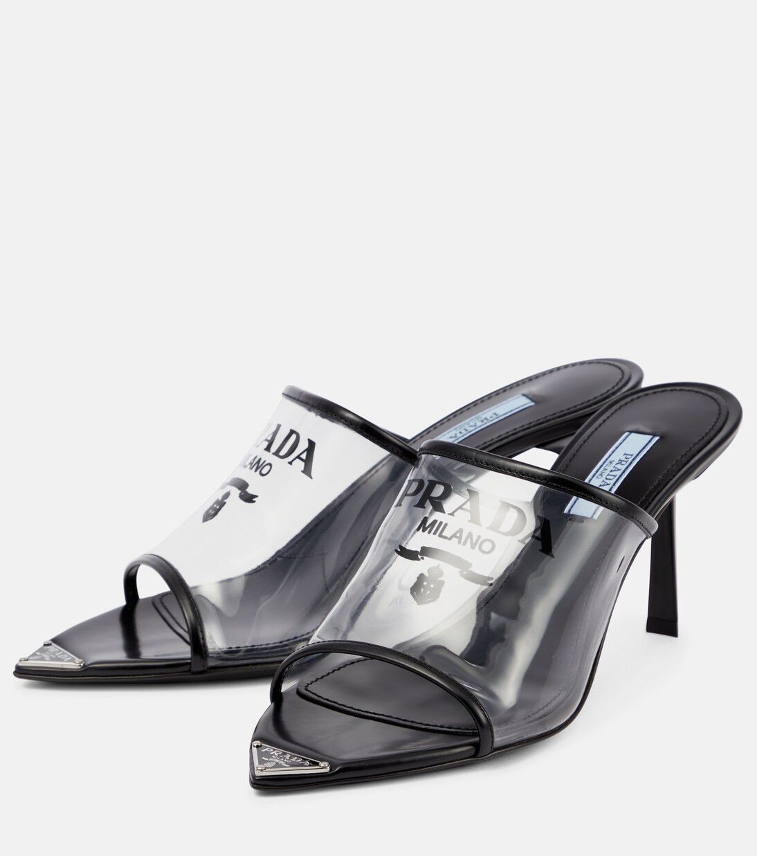 Prada plex logo extended sole mules 75mm black Size US 12 / IT 42 - 3 Thumbnail