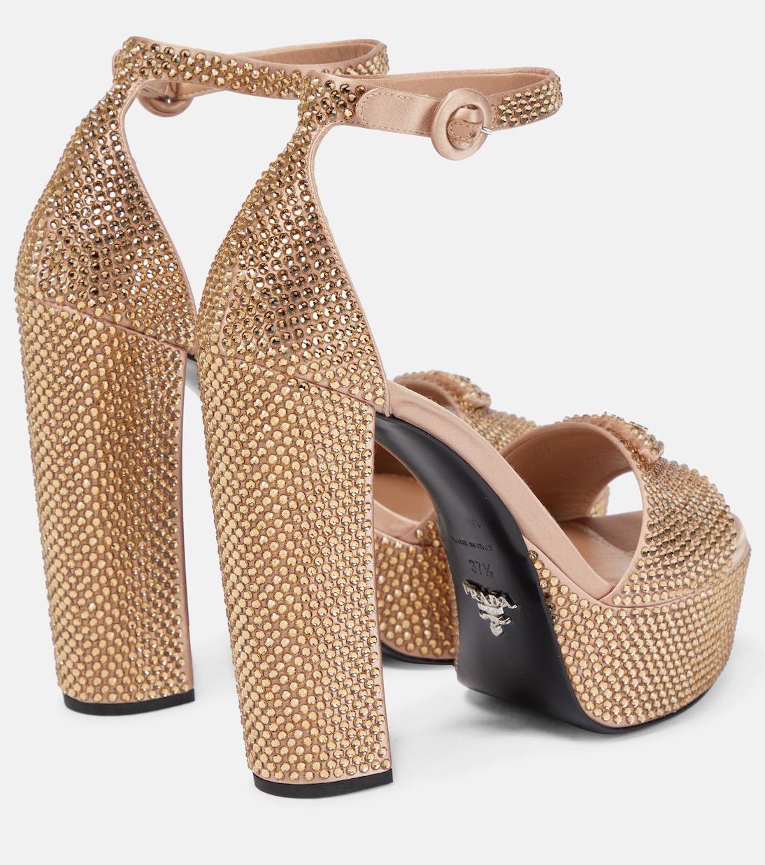 Prada Embellished satin platform sandals Size US 8 / IT 38 - 2 Thumbnail