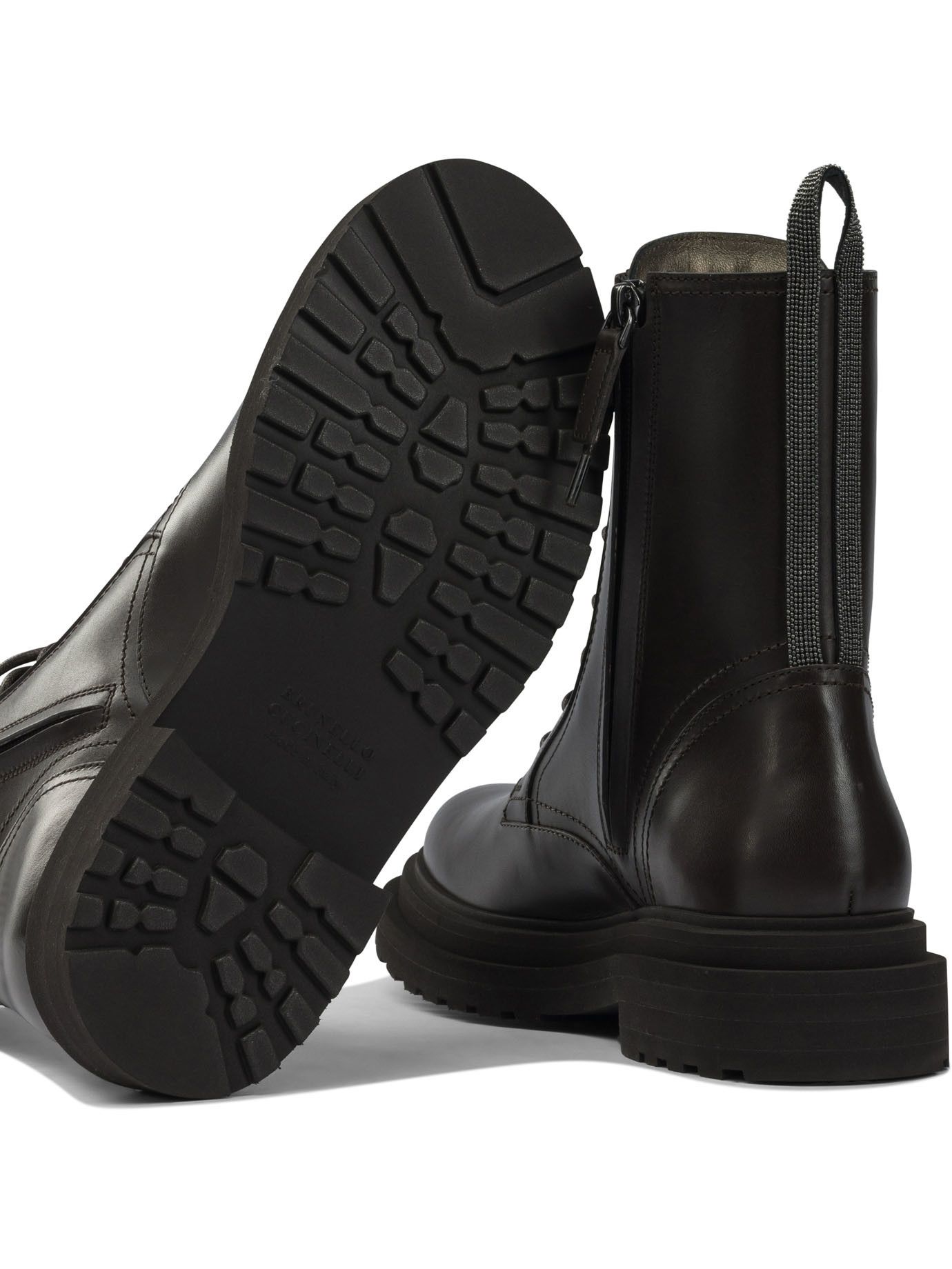 Brunello Cucinelli Shiny Loop Detail Lace-Up Ankle Boots IT 40 Women - USA Duties Paid