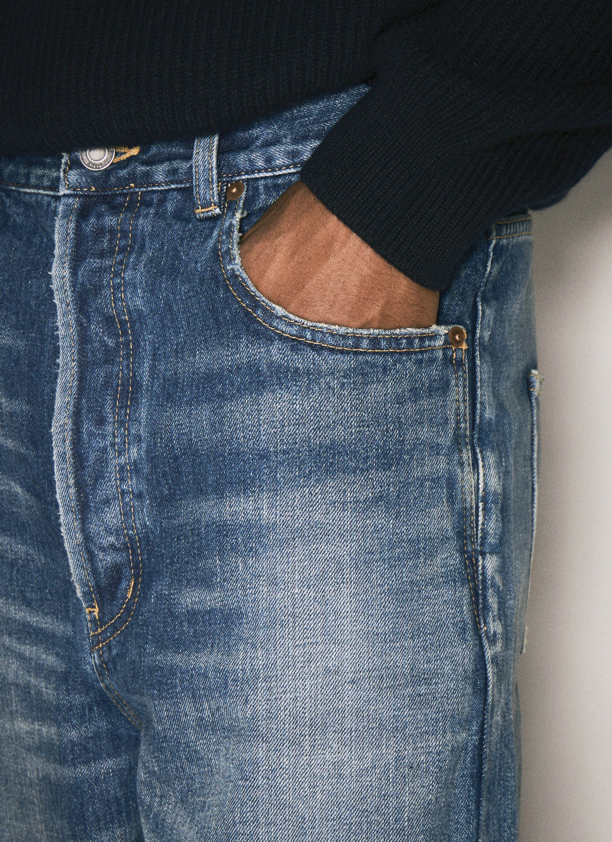 Saint Laurent Paris high-rise wide leg rs66-id heritage vintage blue Size US 34 / EU 50 - 4 Thumbnail