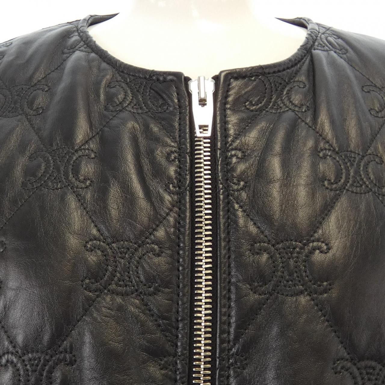 Celine Celine Celine Soft Lambskin Leather Jacket Leather Outerwear 2E162583C DUTY FREE for USA Size ONE SIZE - 6 Thumbnail