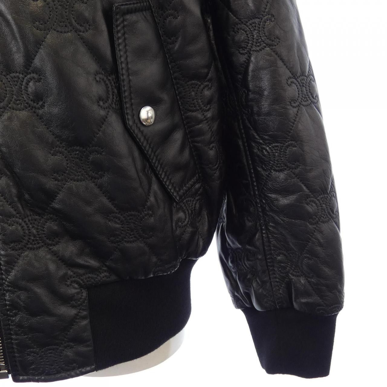 Celine Celine Celine Soft Lambskin Leather Jacket Leather Outerwear 2E162583C DUTY FREE for USA Size ONE SIZE - 7 Thumbnail