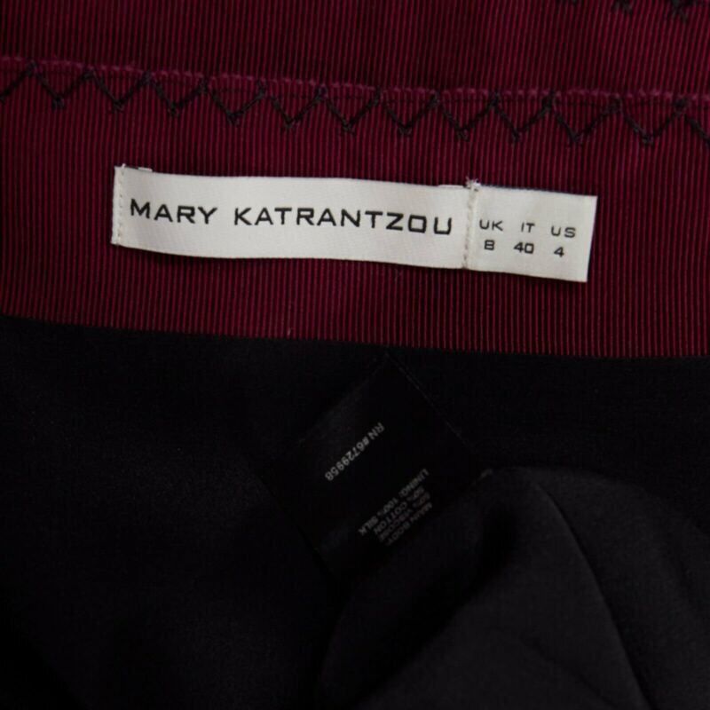 Mary Katrantzou MARY KATRANTZOU red purple stripe ribbon overstitched fitted midi skirt UK8 26" Size 27" / US 4 / IT 40 - 10 Thumbnail