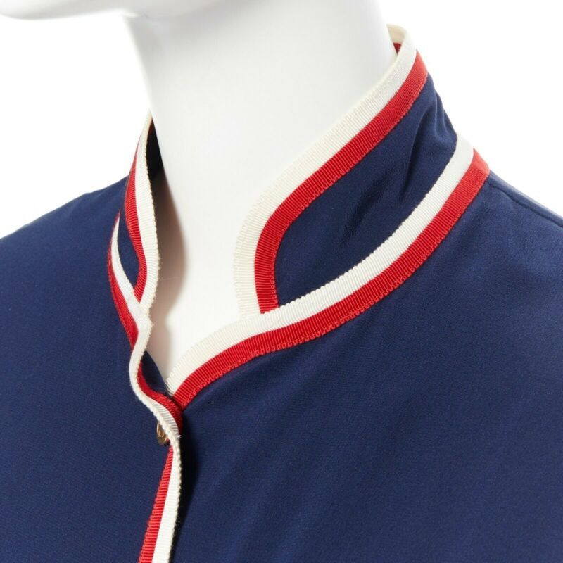 Gucci GUCCI navy tricolour ladybird ladybug embellish brooch badge silk shirt IT36 XXS Size XS / US 0-2 / IT 36-38 - 11 Thumbnail