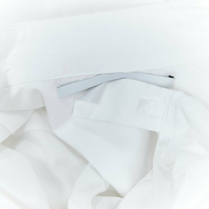 Tibi ROSETTA GETTY white cotton maxi long shirt dress apron fold minimal tie US0 XS Size XS / US 0-2 / IT 36-38 - 9 Thumbnail