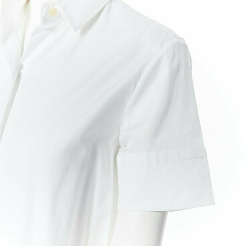 Tibi ROSETTA GETTY white cotton maxi long shirt dress apron fold minimal tie US0 XS Size XS / US 0-2 / IT 36-38 - 8 Thumbnail