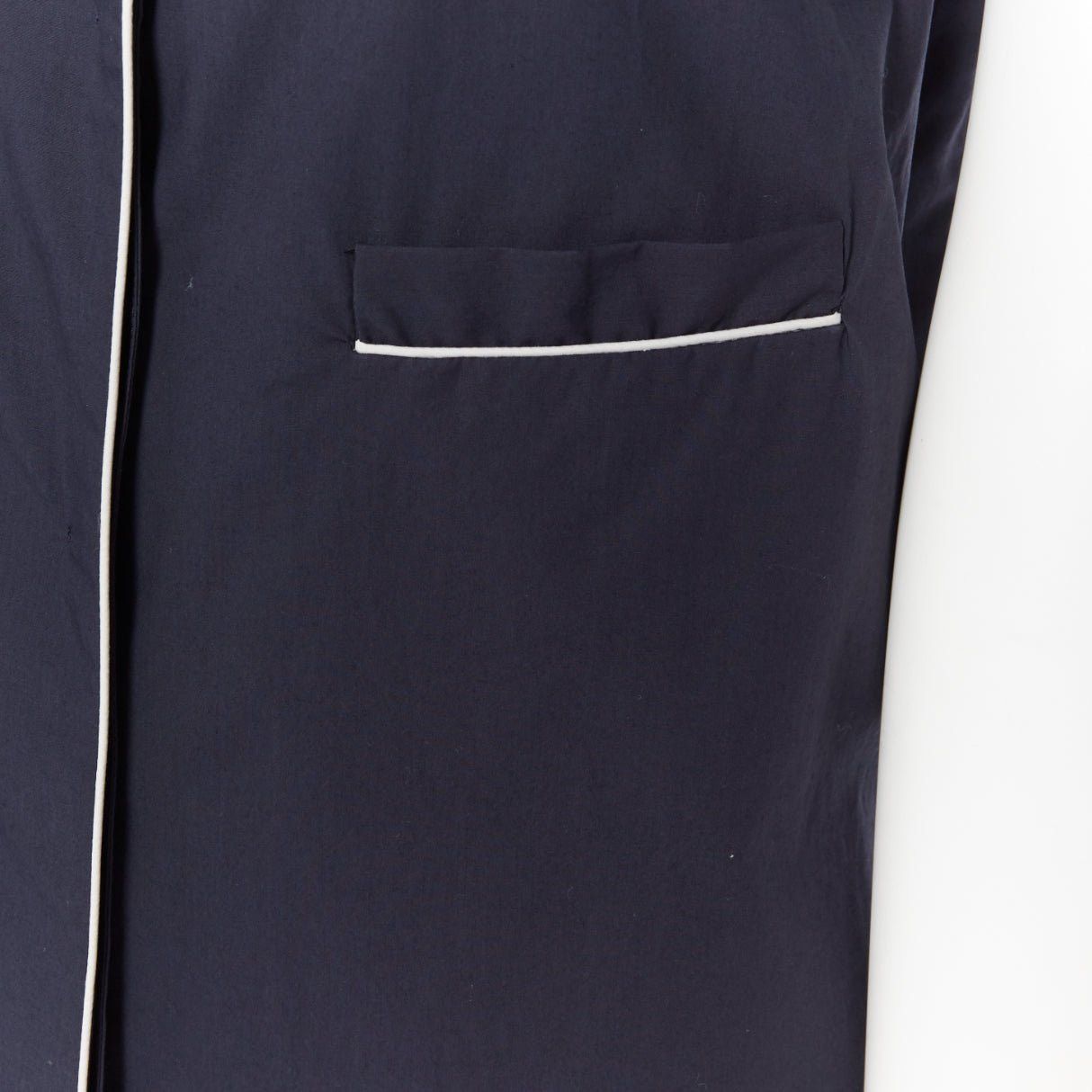 Jil Sander JIL SANDER navy blue cotton cuban shirt notch collar pipe short sleeves FR34 Size XS / US 0-2 / IT 36-38 - 7 Thumbnail