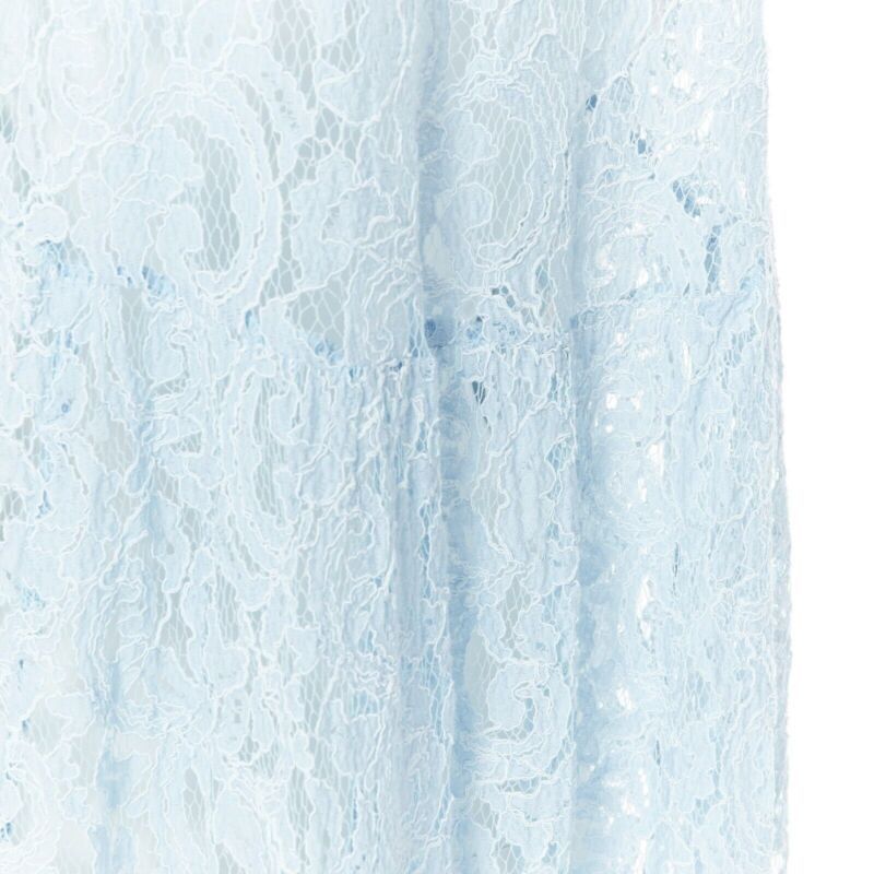Sacai SACAI LUCK grey 100% cotton light blue lace back short sleeve mullet t-shirt JP1 Size S / US 4 / IT 40 - 2 Thumbnail