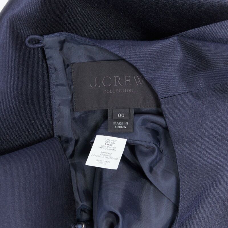 J.Crew J CREW COLLECTION navy blue cap sleeves round neckline a-line shirt top US00 XS Size XS / US 0-2 / IT 36-38 - 9 Thumbnail
