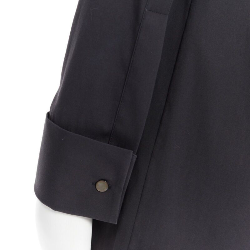 Michael Kors MICHAEL KORS black peak spread collar folded cuffs patch pocket long shirt US0 Size XS / US 0-2 / IT 36-38 - 2 Thumbnail