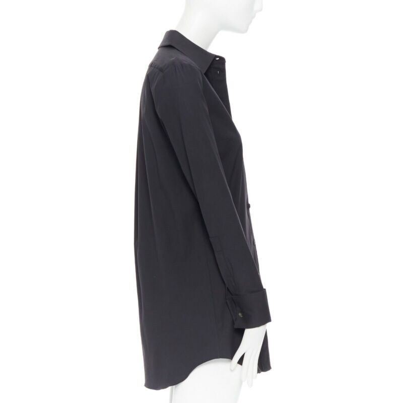 Michael Kors MICHAEL KORS black peak spread collar folded cuffs patch pocket long shirt US0 Size XS / US 0-2 / IT 36-38 - 5 Thumbnail