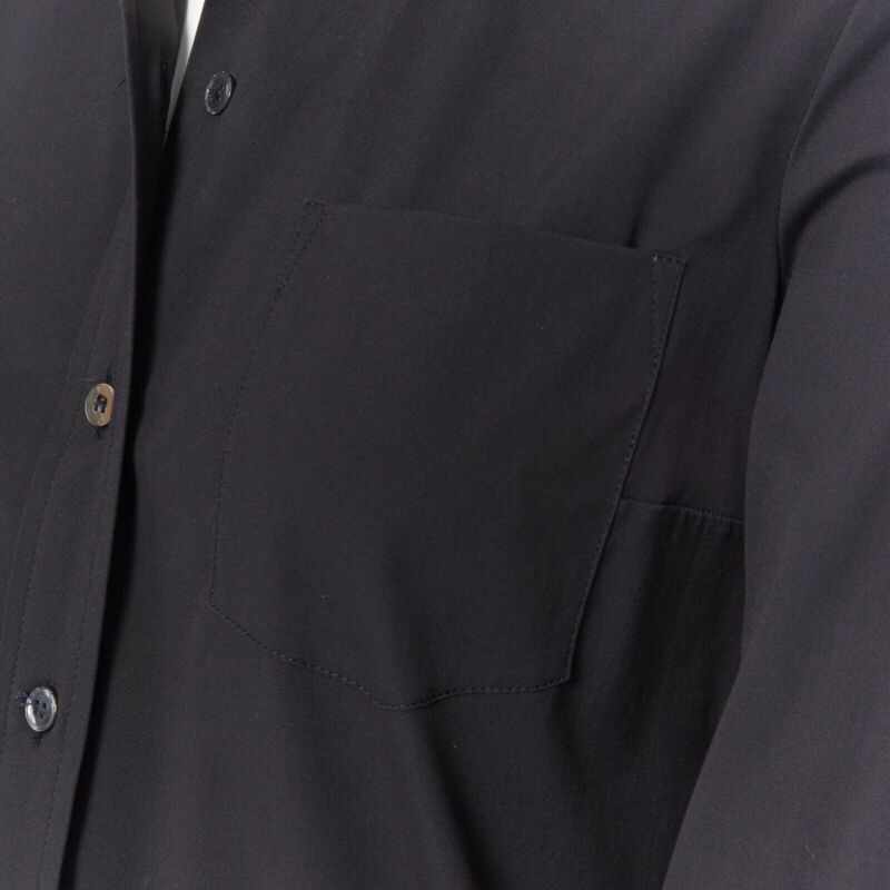 Michael Kors MICHAEL KORS black peak spread collar folded cuffs patch pocket long shirt US0 Size XS / US 0-2 / IT 36-38 - 8 Thumbnail