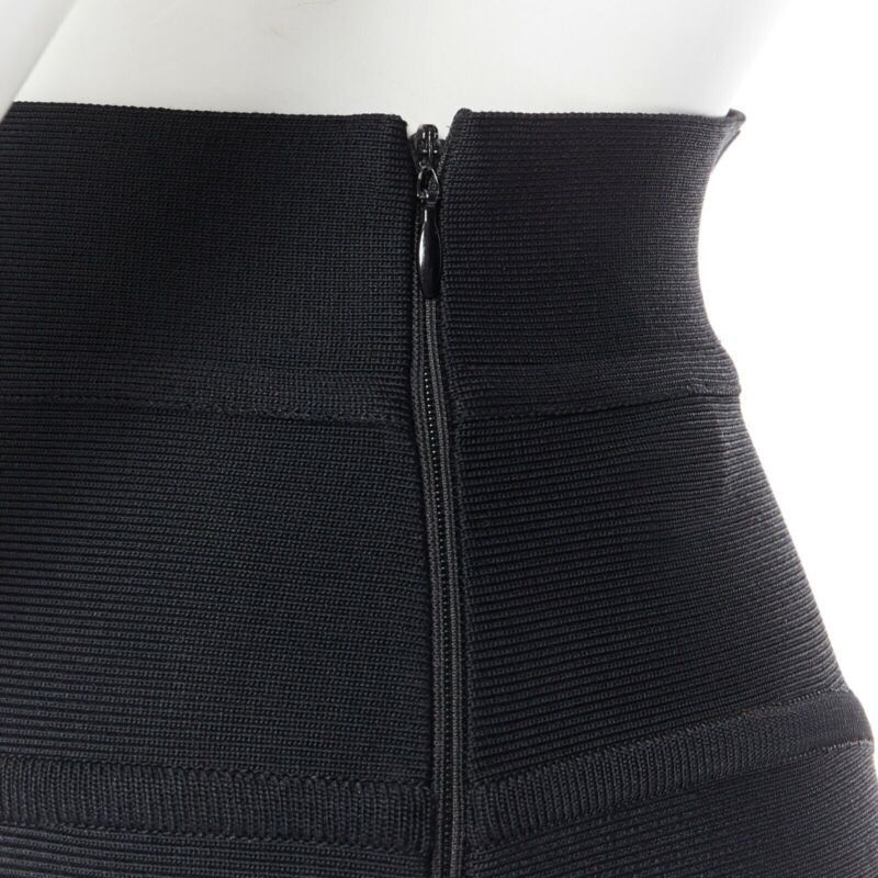 Herve Leger HERVE LEGER PARIS black body-conscious stretchable piping bandage pencil skirt S Size 27" / US 4 / IT 40 - 8 Thumbnail