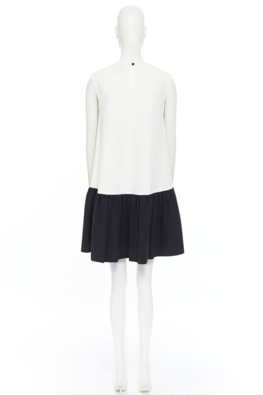 ROKSANDA ROKSANDA black sleeveless contrast white back panel pleated skirt boxy dress UK6 Size 26" / US 2 / IT 38 - 6 Thumbnail