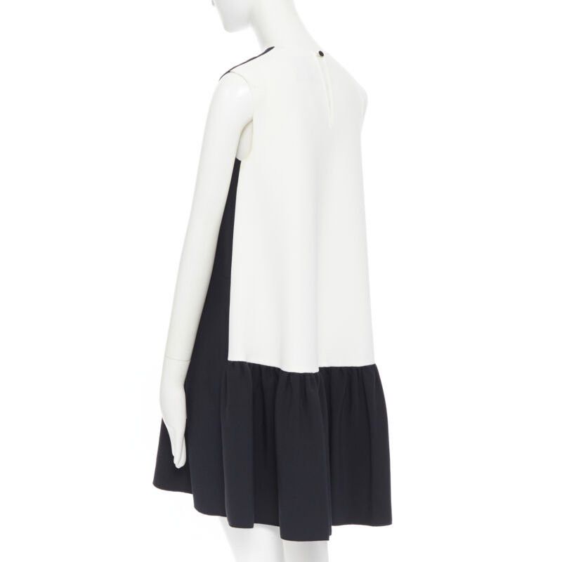 ROKSANDA ROKSANDA black sleeveless contrast white back panel pleated skirt boxy dress UK6 Size 26" / US 2 / IT 38 - 2 Thumbnail
