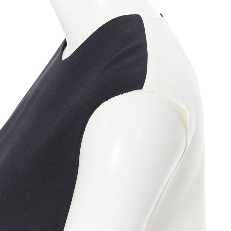 ROKSANDA ROKSANDA black sleeveless contrast white back panel pleated skirt boxy dress UK6 Size 26" / US 2 / IT 38 - 9 Thumbnail