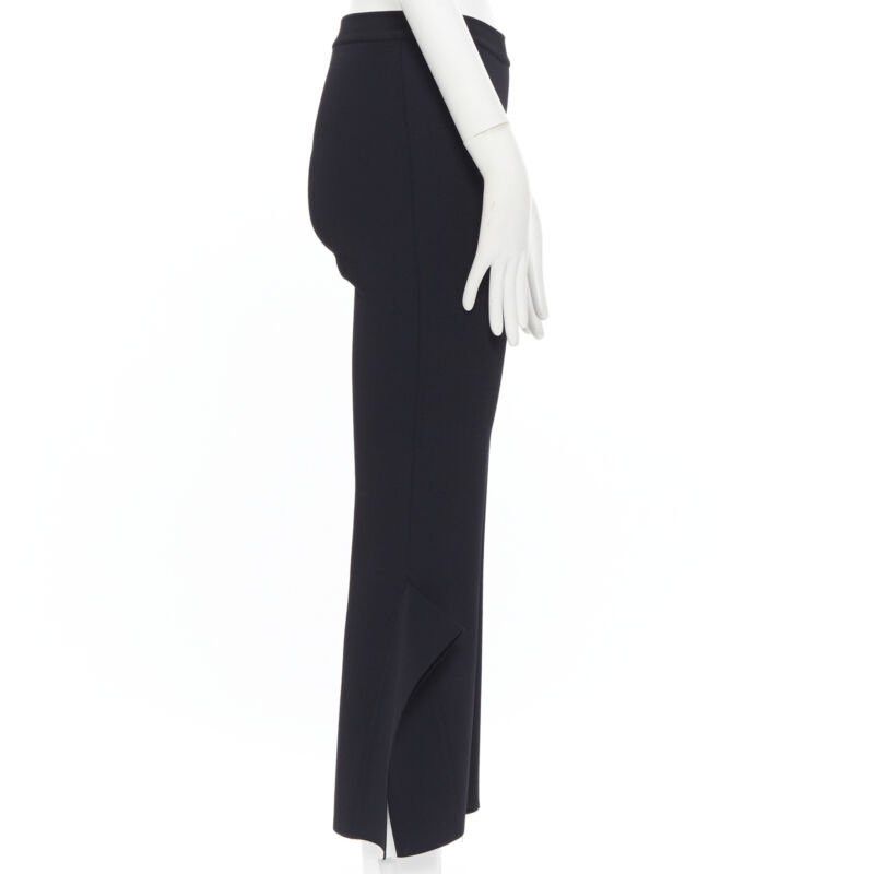 Stella McCartney STELLA MCCARTNEY black viscose blend panel flared hem stretch cropped pants FR34 Size 25" / US 0 / IT 36 - 5 Thumbnail