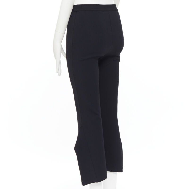 Stella McCartney STELLA MCCARTNEY black viscose blend panel flared hem stretch cropped pants FR34 Size 25" / US 0 / IT 36 - 7 Thumbnail