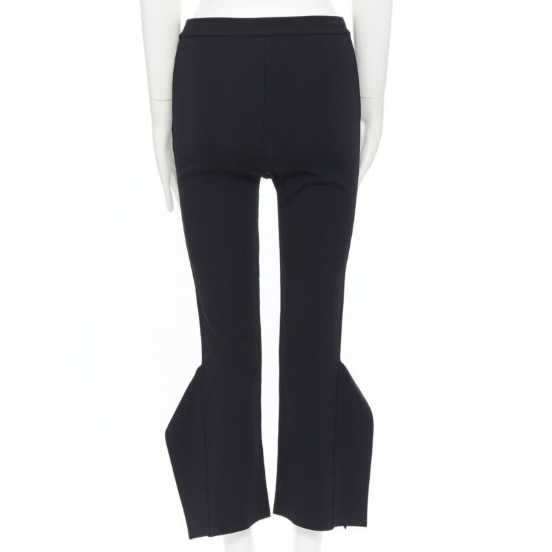 Stella McCartney STELLA MCCARTNEY black viscose blend panel flared hem stretch cropped pants FR34 Size 25" / US 0 / IT 36 - 6 Thumbnail