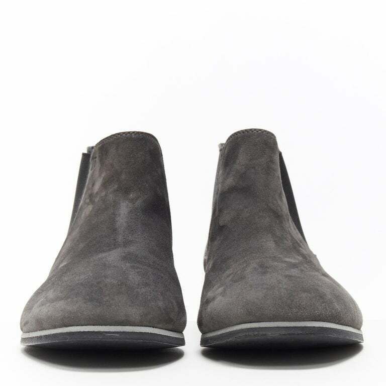 Tod's TOD'S No Code dark grey suede elastic gusset round toe flat ankle bootie EU37 Size US 7 / IT 37 - 4 Thumbnail