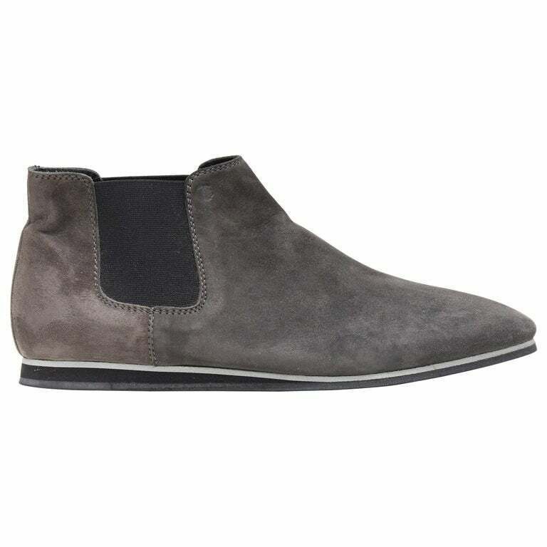 Tod's TOD'S No Code dark grey suede elastic gusset round toe flat ankle bootie EU37 Size US 7 / IT 37 - 3 Thumbnail