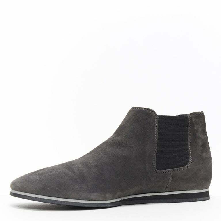Tod's TOD'S No Code dark grey suede elastic gusset round toe flat ankle bootie EU37 Size US 7 / IT 37 - 5 Thumbnail