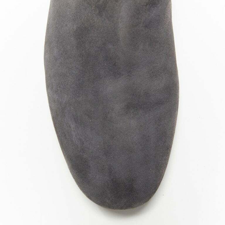 Tod's TOD'S No Code dark grey suede elastic gusset round toe flat ankle bootie EU37 Size US 7 / IT 37 - 7 Thumbnail