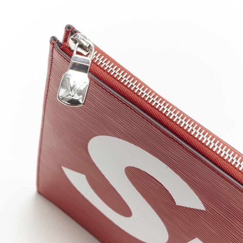 Louis Vuitton rare LOUIS VUITTON SUPREME 2017 LV Epi Pouchette Jour GM red document clutch bag Size ONE SIZE - 6 Thumbnail
