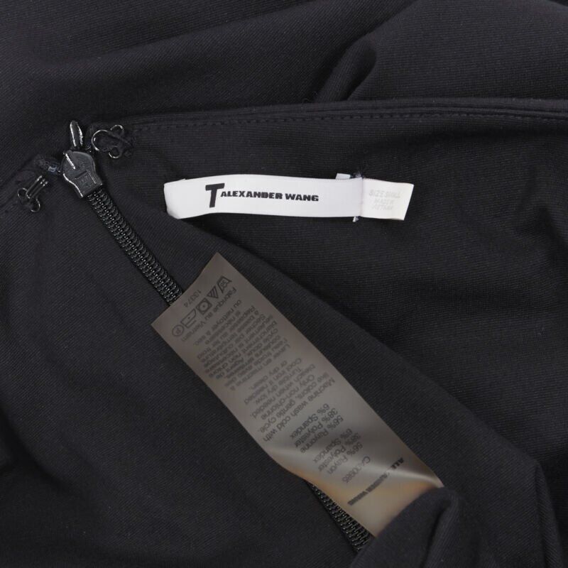 T by Alexander Wang T BY ALEXANDER WANG black rayon polyester center slit stretch pencil skirt S Size 27" / US 4 / IT 40 - 9 Thumbnail