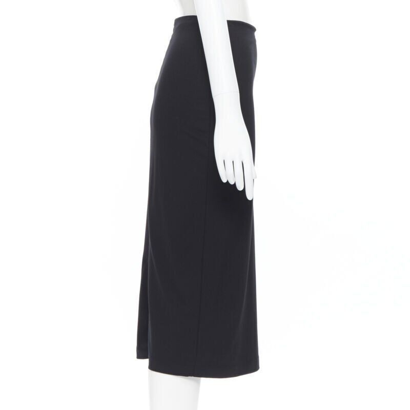 T by Alexander Wang T BY ALEXANDER WANG black rayon polyester center slit stretch pencil skirt S Size 27" / US 4 / IT 40 - 5 Thumbnail