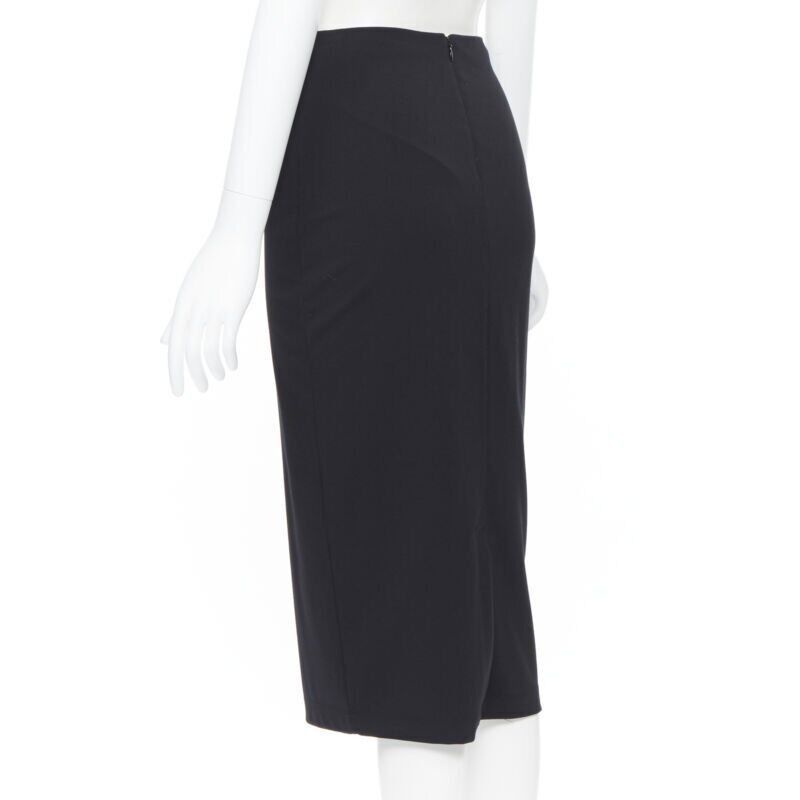 T by Alexander Wang T BY ALEXANDER WANG black rayon polyester center slit stretch pencil skirt S Size 27" / US 4 / IT 40 - 7 Thumbnail