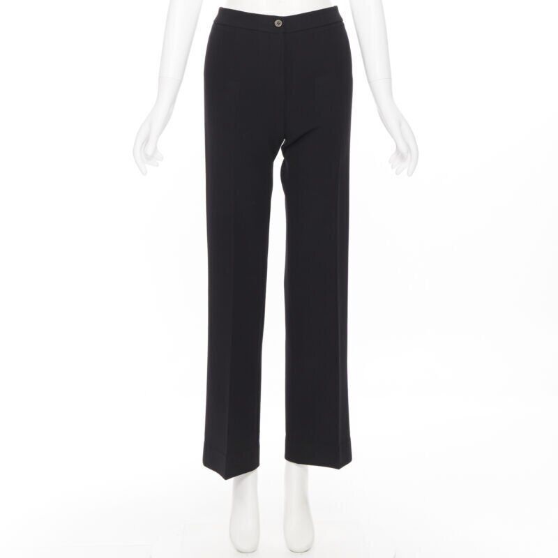 Michael Kors MICHAEL KORS COLLECTION virgin wool black slim leg work trousers pants US2 26" Size 27" / US 4 / IT 40 - 3 Thumbnail