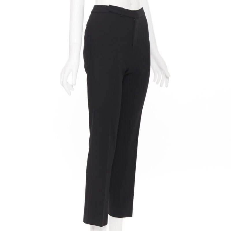 Ralph Lauren RALPH LAUREN wool black slim leg concealed fky work trousers pants US2 26" Size 26" / US 2 / IT 38 - 4 Thumbnail