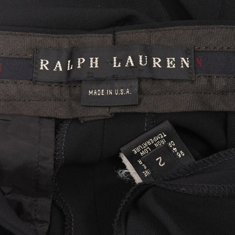 Ralph Lauren RALPH LAUREN wool black slim leg concealed fky work trousers pants US2 26" Size 26" / US 2 / IT 38 - 9 Thumbnail