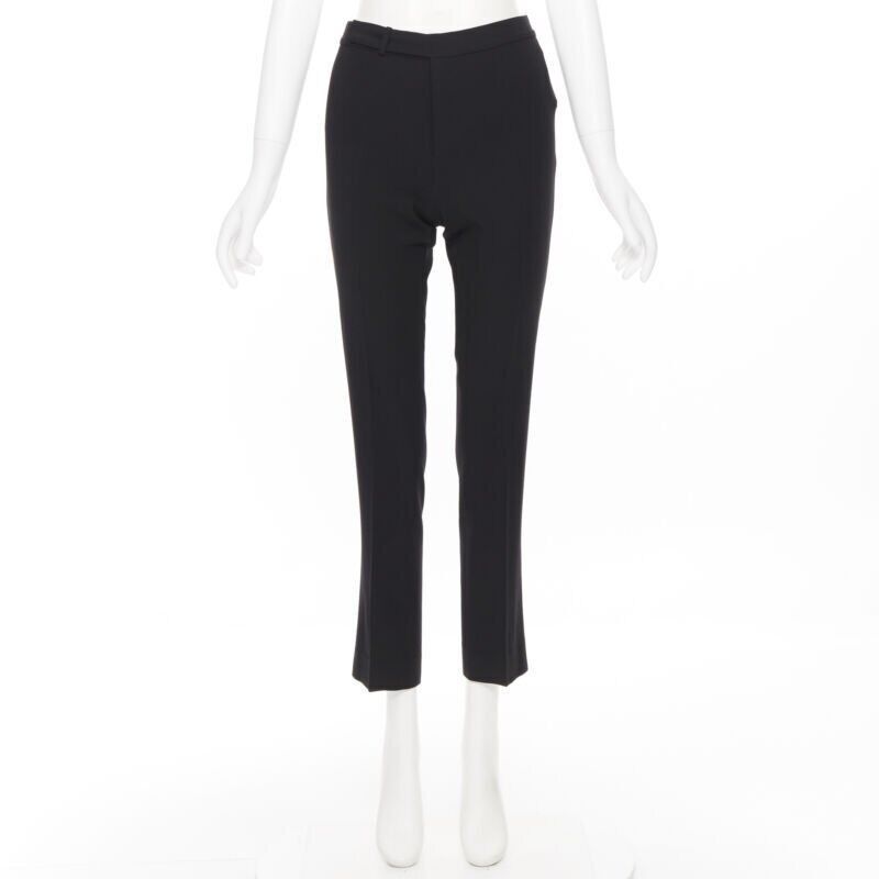 Ralph Lauren RALPH LAUREN wool black slim leg concealed fky work trousers pants US2 26" Size 26" / US 2 / IT 38 - 3 Thumbnail