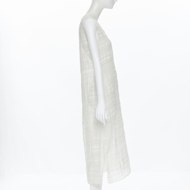RAEY RAEY beige striped textured muslin semi sheer midi casual day dress UK6 XS Size XS / US 0-2 / IT 36-38 - 5 Thumbnail
