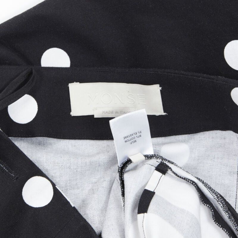 MONSE MONSE black white polka dot stif cotton button side pencil skirt US0 26" Size 25" / US 0 / IT 36 - 9 Thumbnail