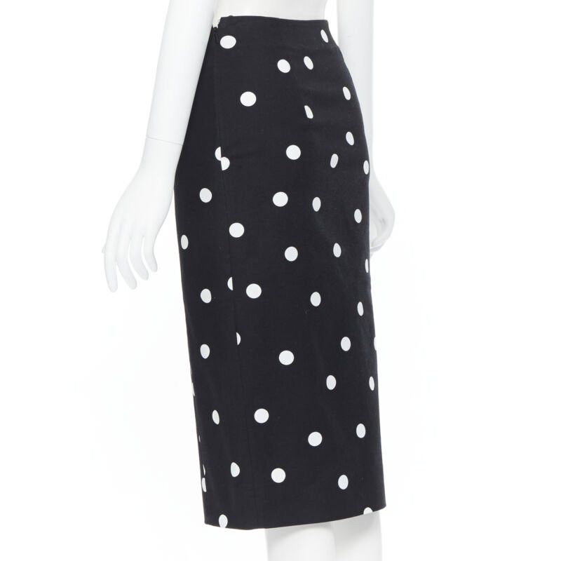 MONSE MONSE black white polka dot stif cotton button side pencil skirt US0 26" Size 25" / US 0 / IT 36 - 7 Thumbnail