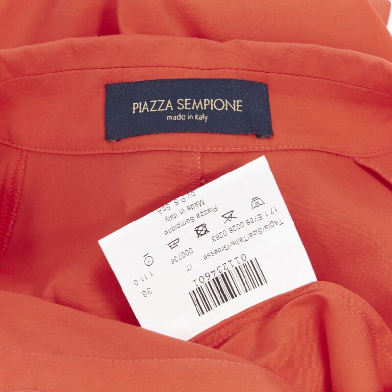Piazza Sempione PIAZZA SEMPIONE red cotton blend white overstitch babydoll blouse top IT38 Size XS / US 0-2 / IT 36-38 - 10 Thumbnail