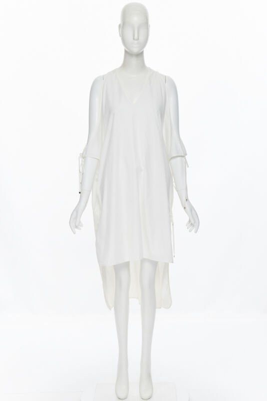 Rosetta Getty ROSETTA GETTY white cotton gold harware tie side high low casual dress XS Size XS / US 0-2 / IT 36-38 - 3 Thumbnail