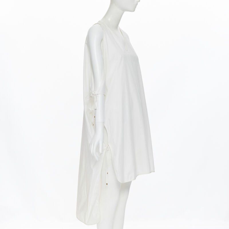 Rosetta Getty ROSETTA GETTY white cotton gold harware tie side high low casual dress XS Size XS / US 0-2 / IT 36-38 - 4 Thumbnail